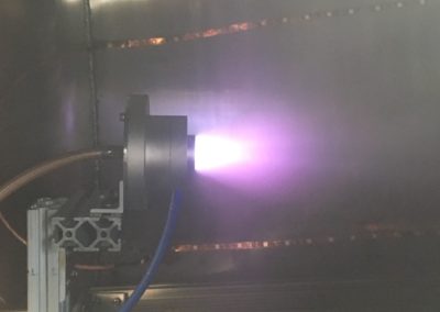 An ECR thruster in operation.