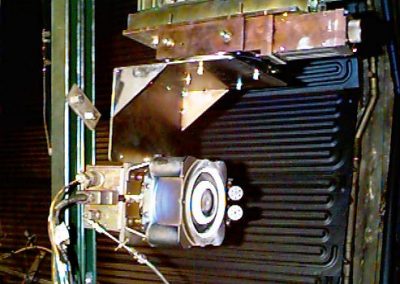 Photograph showing SPT-100 mounted to a rotary table inside PEPL's LVTF for MBMS characterization